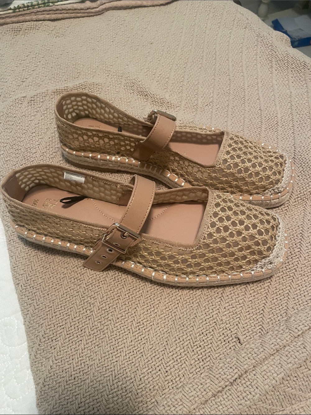 Time and Tru Woven Mary Jane Flats in Tan